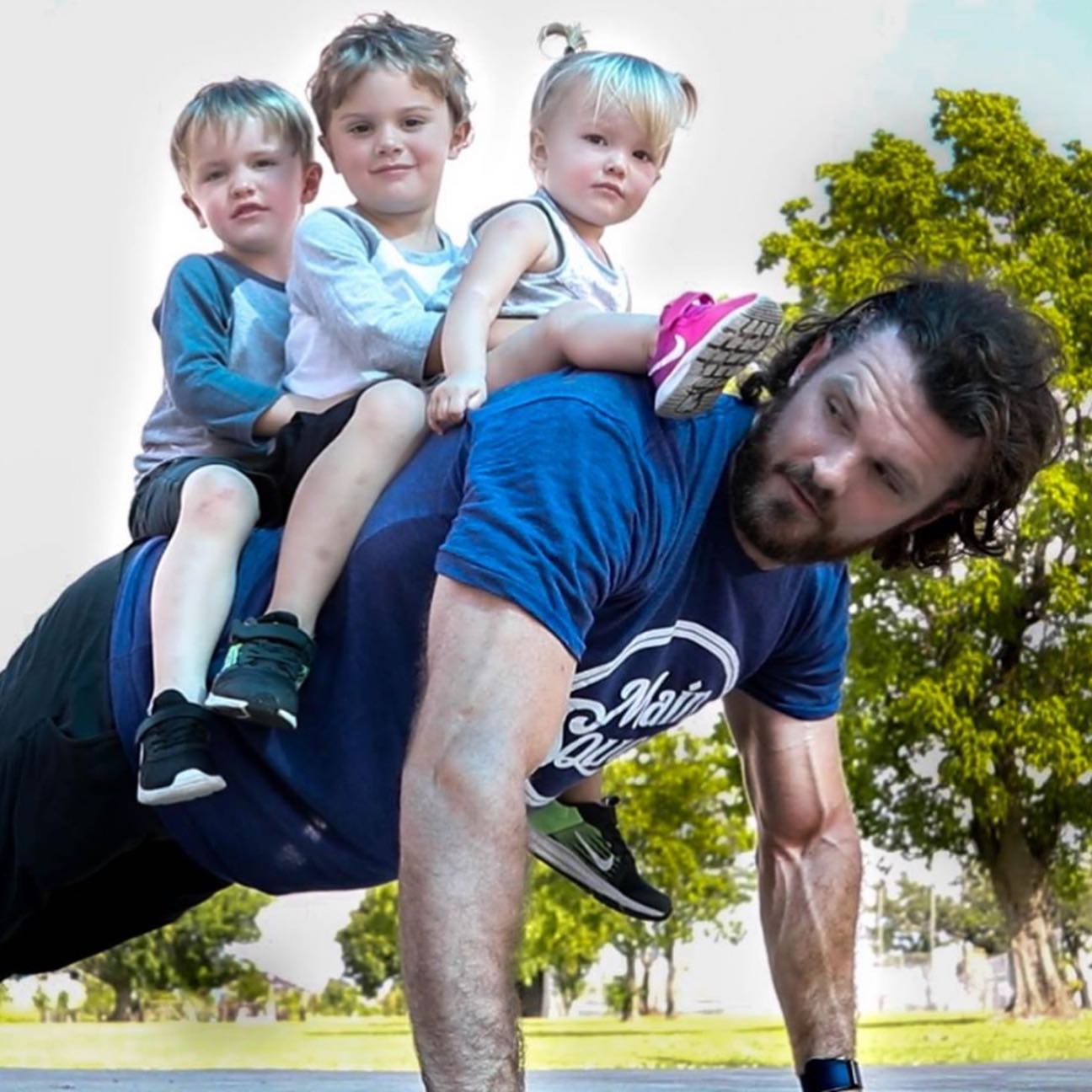 Morstead with his kids