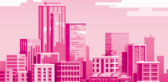 Pink Building Graphic