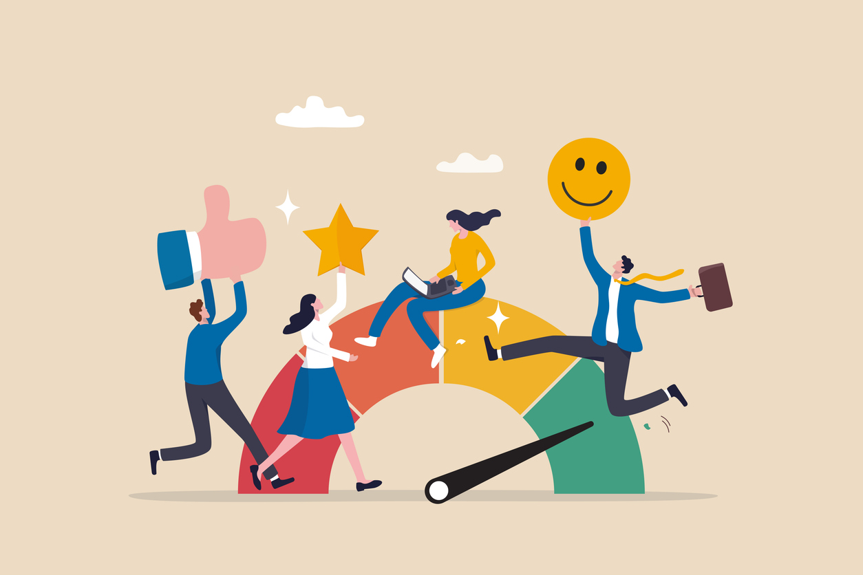 Colorful vector image on employee engagement