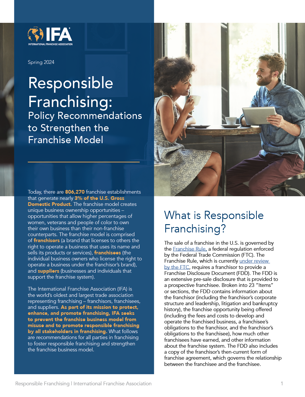 Responsible Franchising Report cover